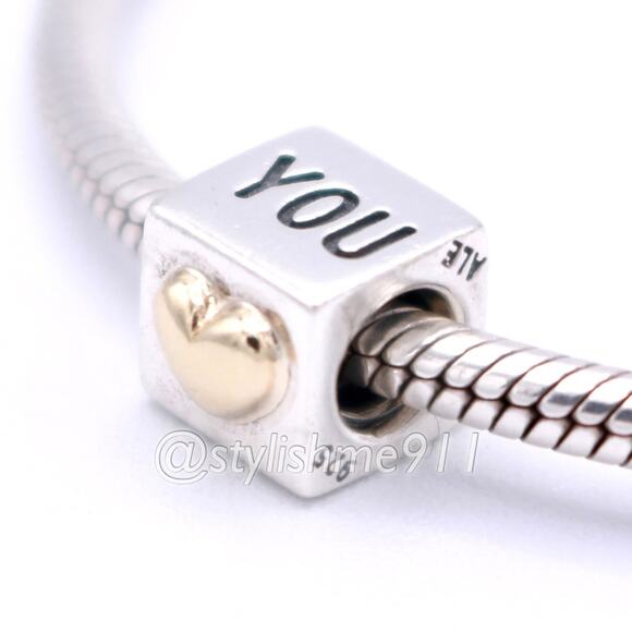 Authentic PANDORA I Love You Charm with 14K Gold - Picture 2 of 10